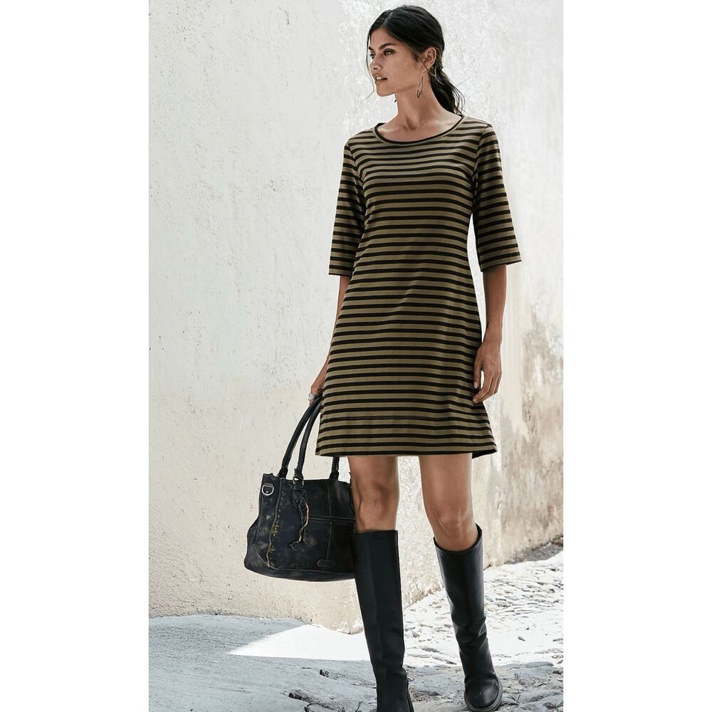 Peruvian Connection Saint-Malo Stripe Dress Size Medium